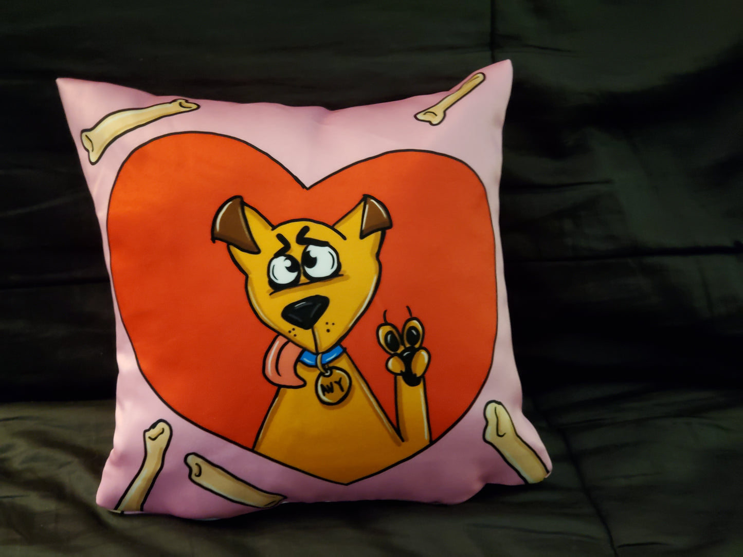 WOOF! Avy Heart Decorative Pillow