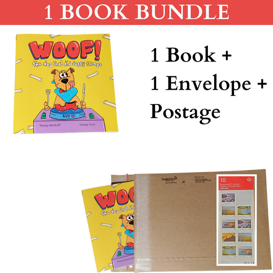1 BOOK BUNDLE - WOOF! The Dog That Did Doggie Things - a children's book about dogs for all ages