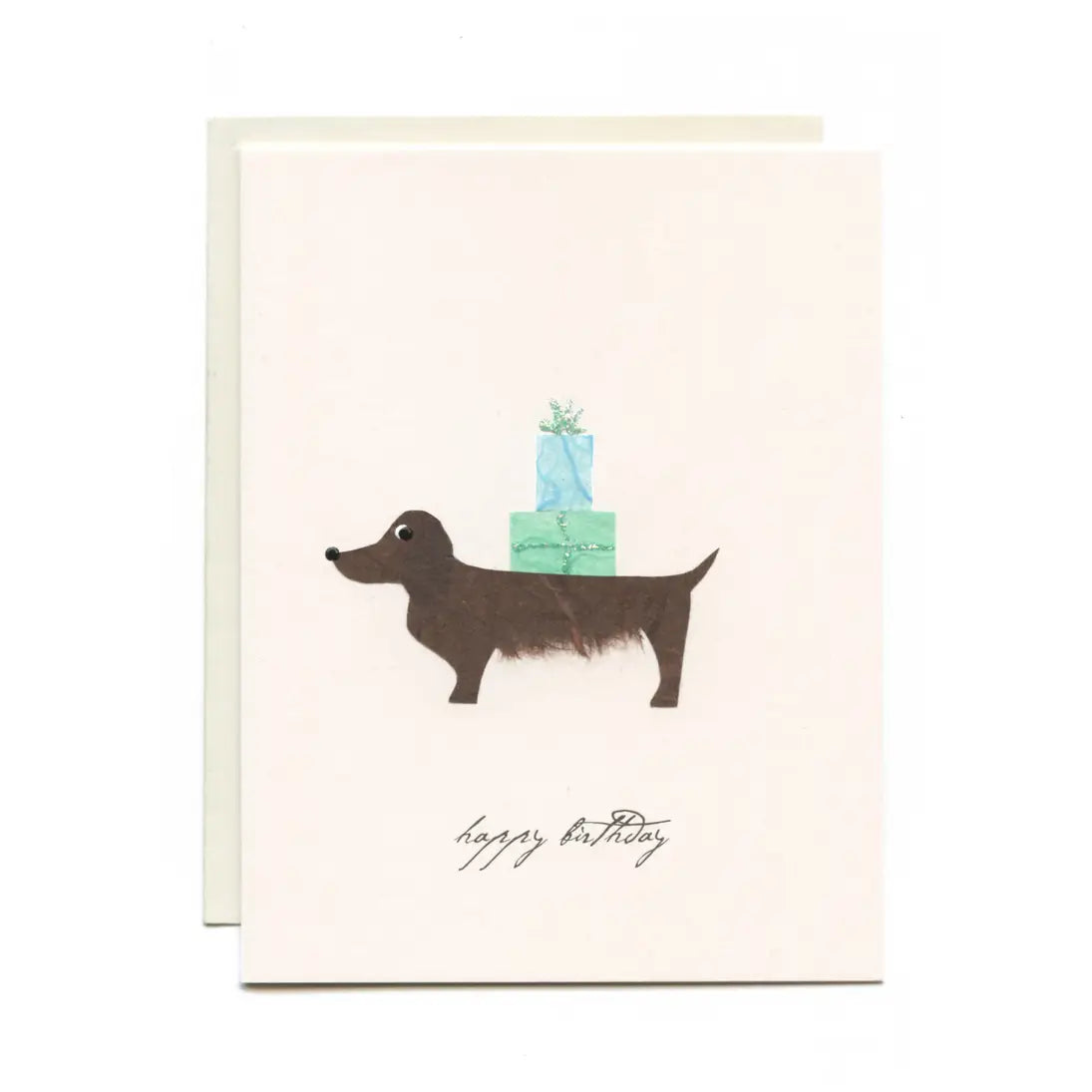 Dog-themed greeting card -  Happy Birthday Dog with Presents
