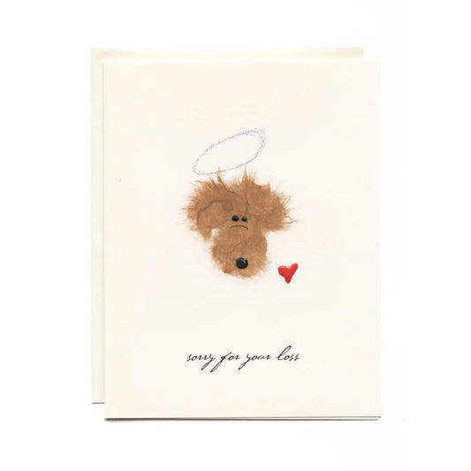 Dog-themed greeting card - Sorry For Your Loss - Dog with Halo