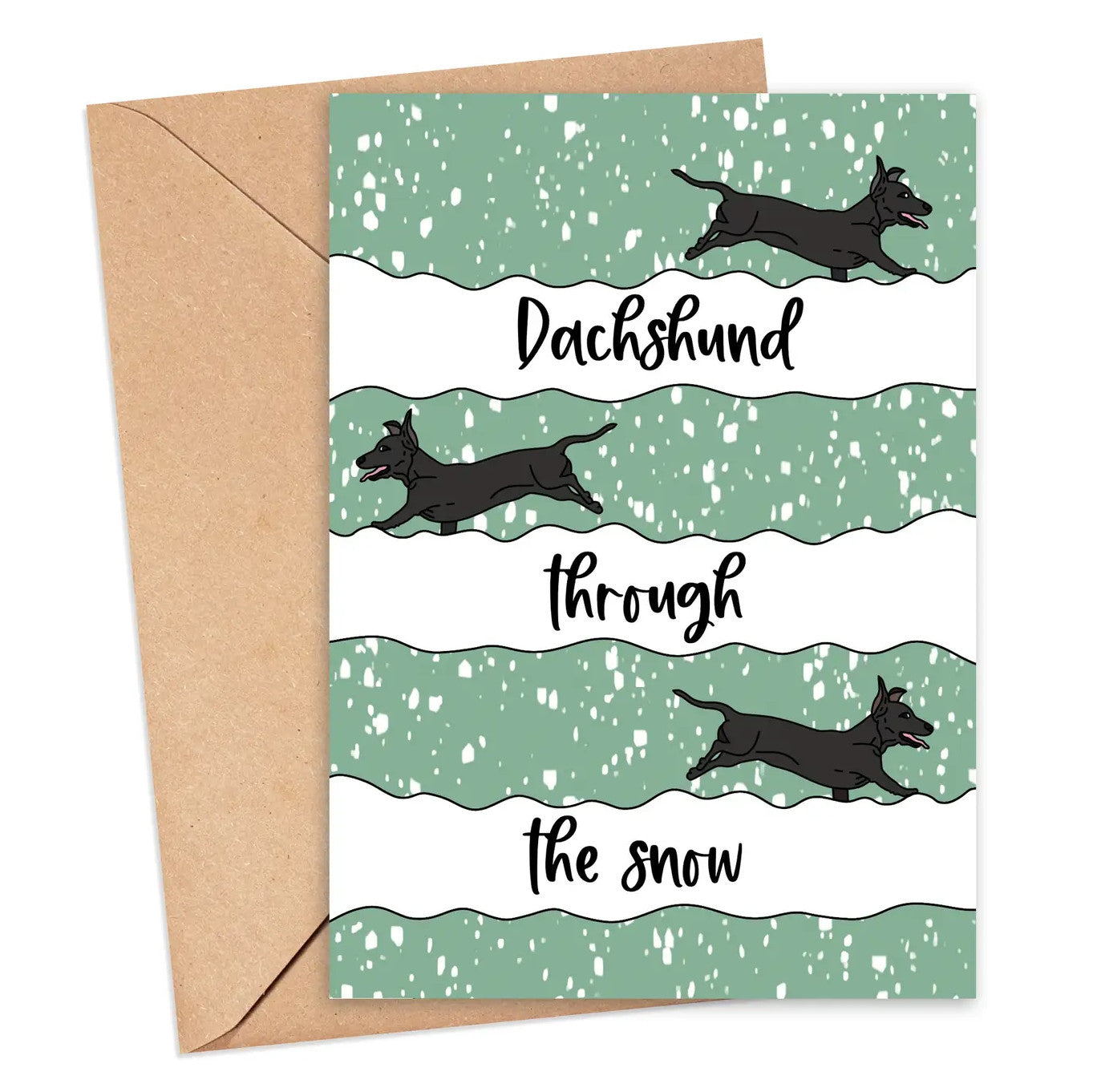 Dog-themed Christmas Card - Dachshund Through The Snow Christmas Card