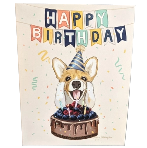 Dog-themed greeting card - Corgi Birthday Card