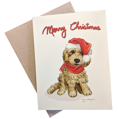 Dog-themed greeting card - Goldendoodle Christmas Card