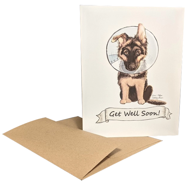Dog-themed greeting card - Puppy Get Well Soon Card