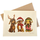 Dog-themed greeting card - Three Dachshunds Christmas Card