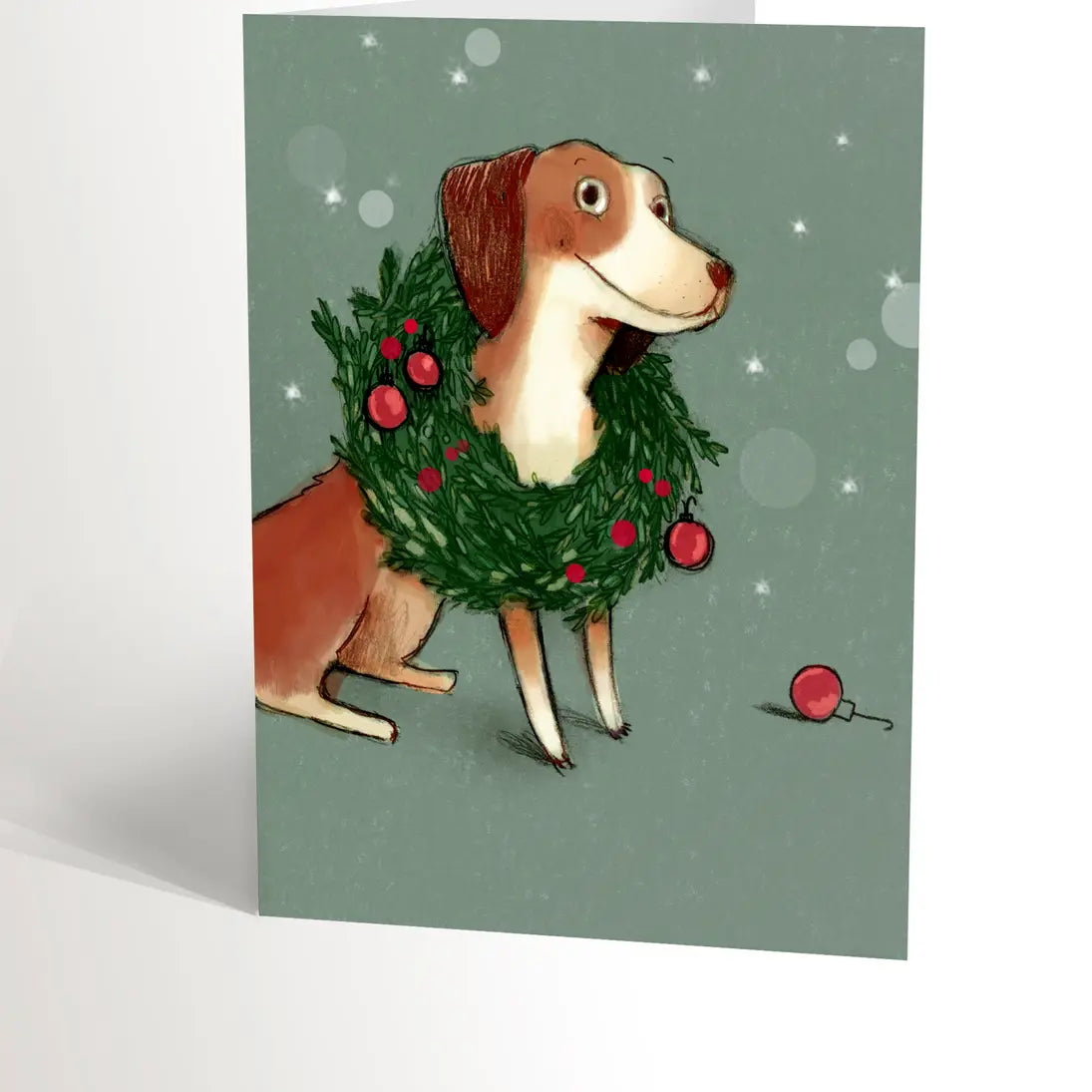 Dog-themed greeting card -  Crowned Christmas Dog