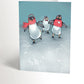 Animal-themed greeting card -  Ice-skating Penguins