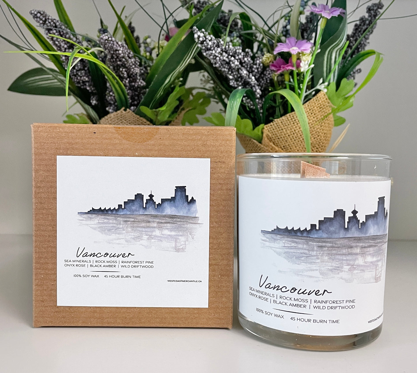 Vancouver City Water Colour Candle